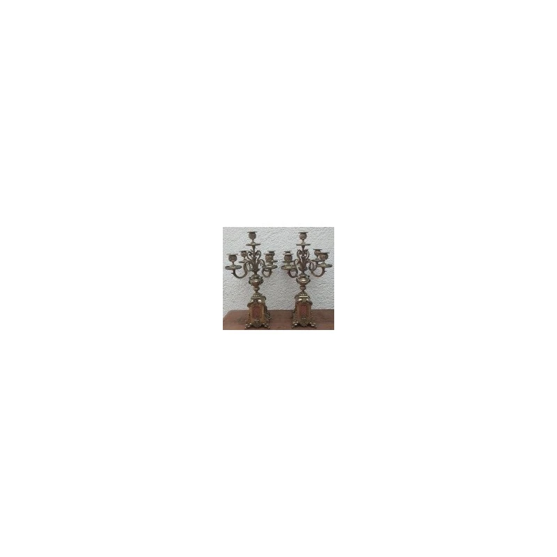Pareja de Candelabros Franceses de Bronce Siglo XIX, Siglo XIX