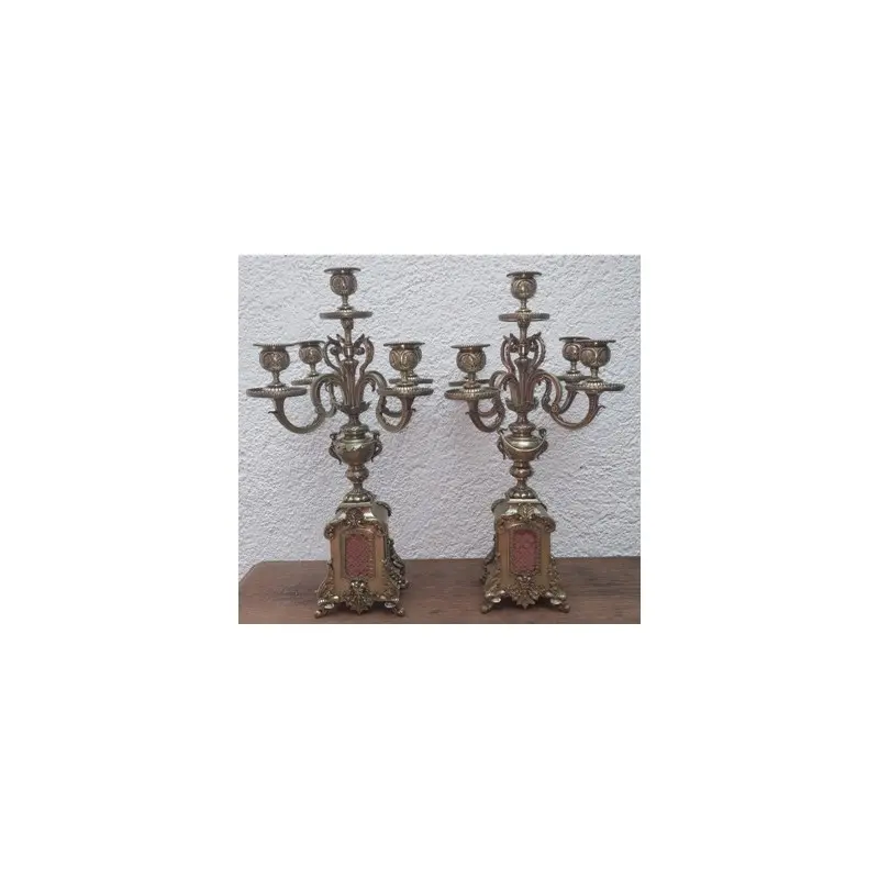 Pareja de Candelabros Franceses de Bronce Siglo XIX, Siglo XIX · vista 6/12