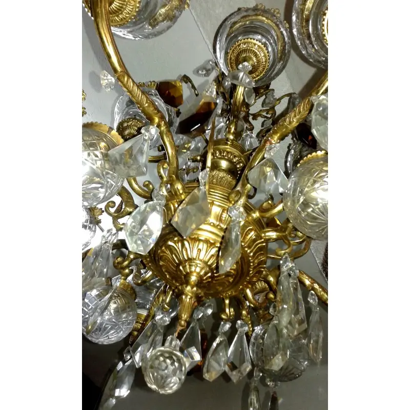 Fabulosa Lampara de Bronce con 16 Luces Mediados Siglo XX, Siglo XX · vista 4/12