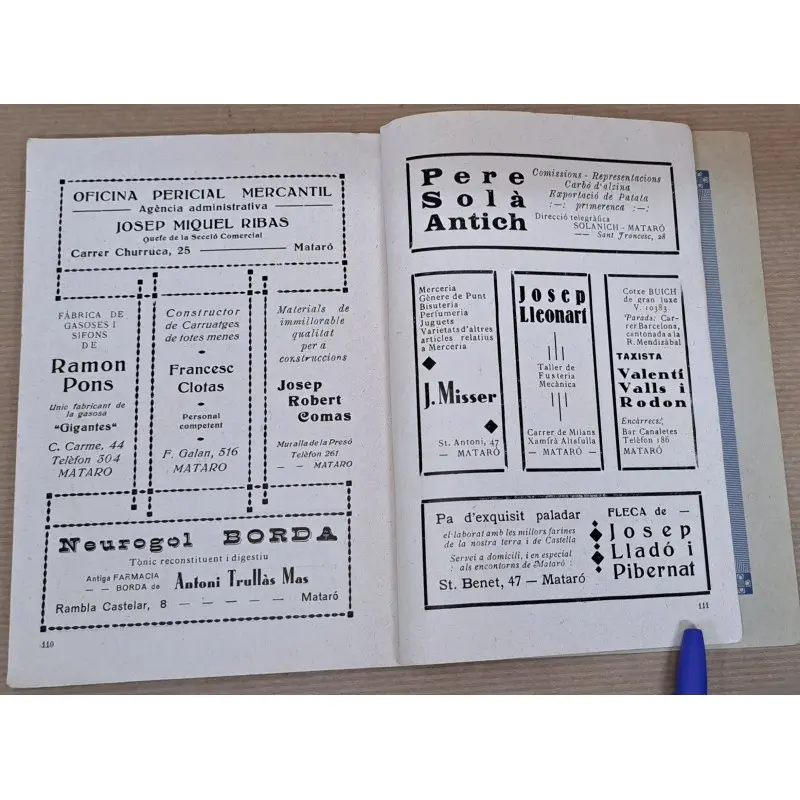 Guía de Mataró 1932 con plano desplegable · vista 8/10