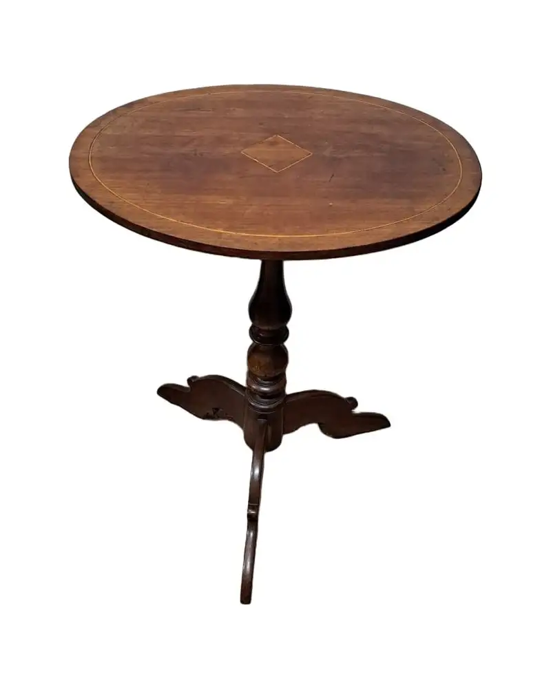 Mesa velador auxiliar de caoba, isabelina