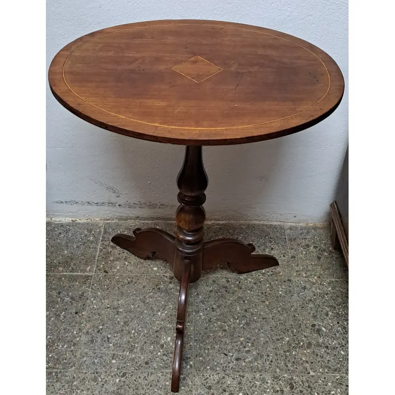 Mesa velador auxiliar de caoba, isabelina