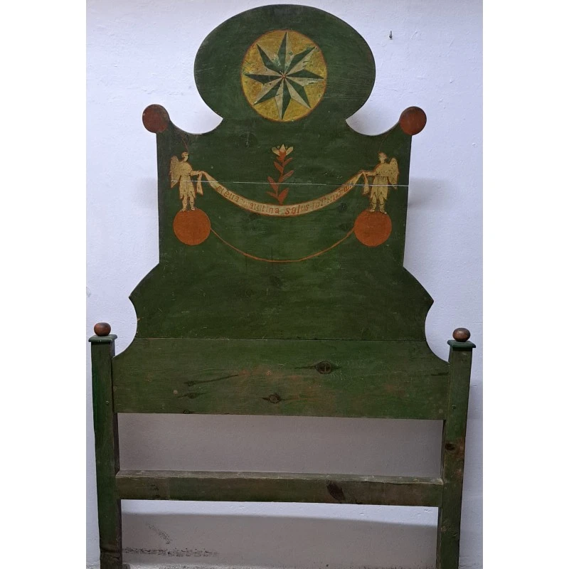 Cabezal de cama hospitalaria con inscripción mariana, siglo XVIII - XIX, Siglo XVIII