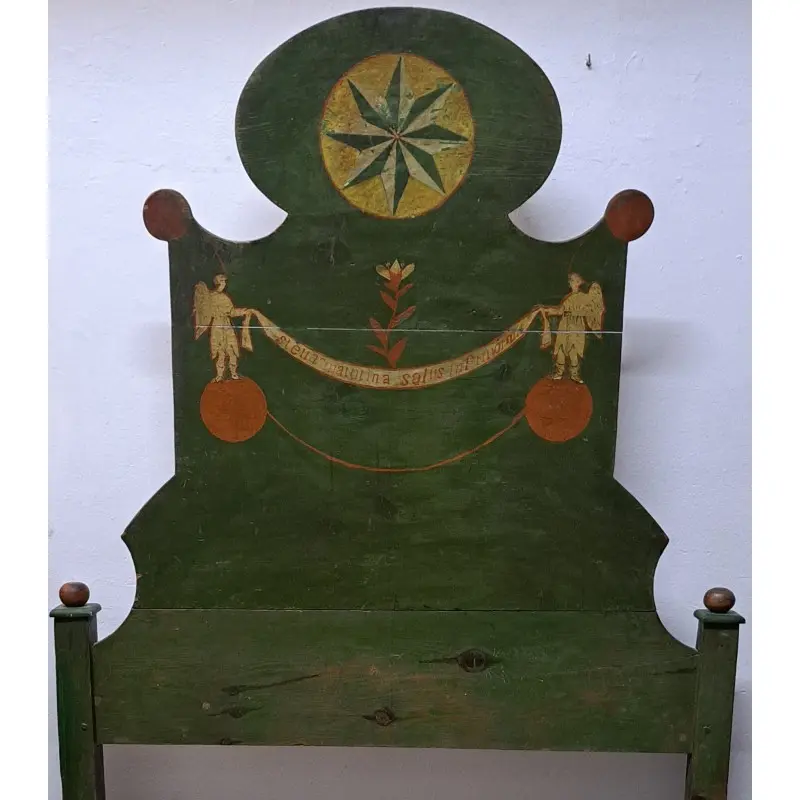 Cabezal de cama hospitalaria con inscripción mariana, siglo XVIII - XIX, Siglo XVIII · vista 2/8