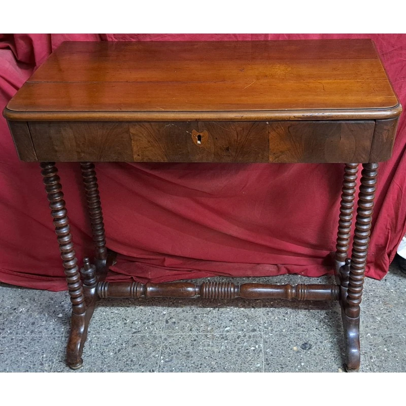 Consola isabelina, patas torneadas de caoba, siglo XIX, Siglo XIX