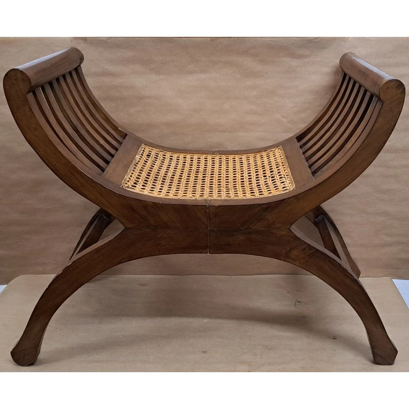 Banqueta, taburete de madera de nogal, principios siglo XX, Siglo XX