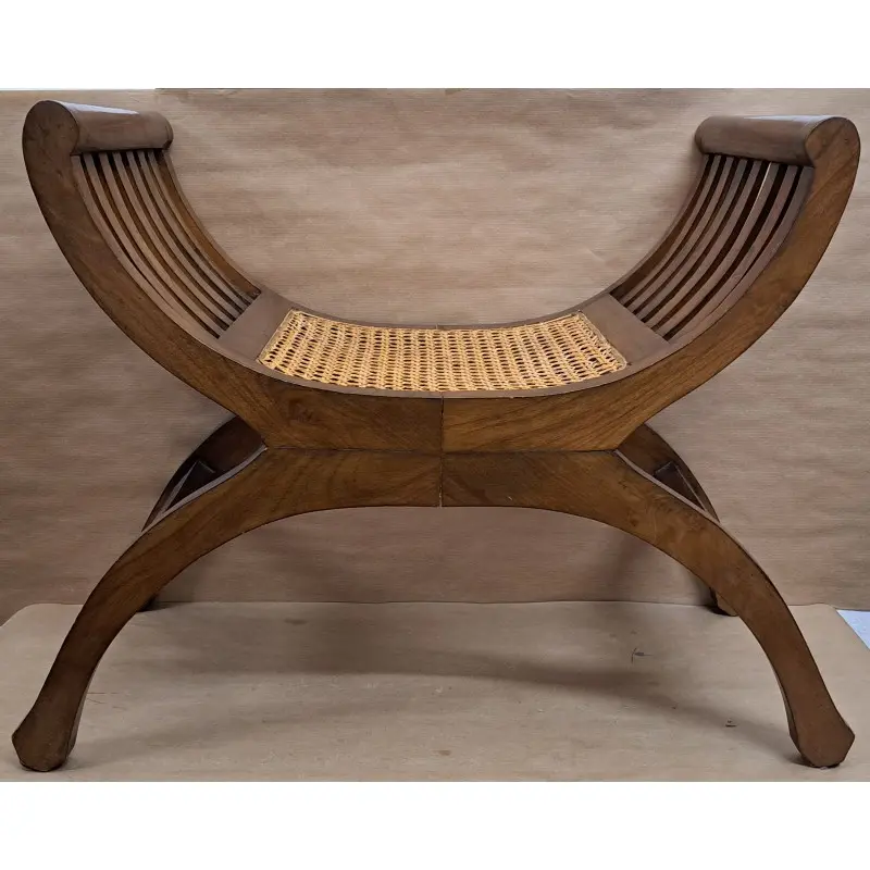 Banqueta, taburete de madera de nogal, principios siglo XX, Siglo XX · vista 7/7