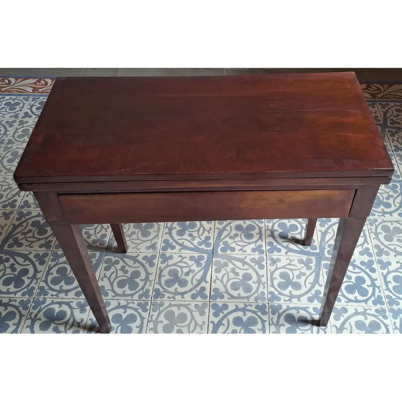 Antigua mesa de juego, madera de caoba, siglo XIX, Siglo XIX · vista 3/6