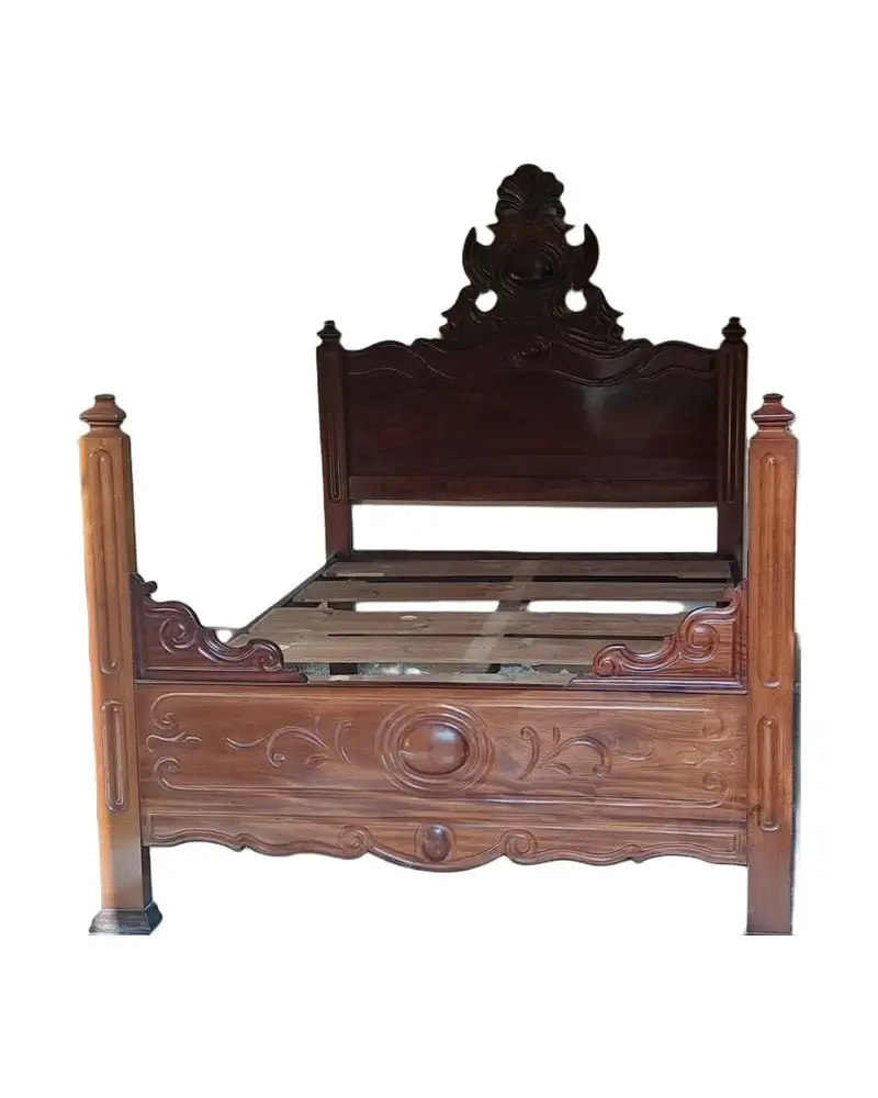 Cama de caoba, isabelino catalán (estilo Ditada) siglo XIX