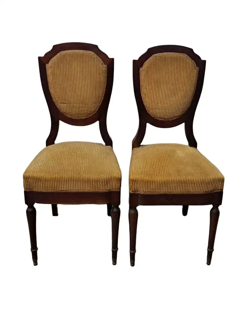 Pareja de sillas de caoba, siglo XIX