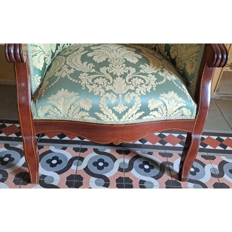 Sillón isabelino, madera de caoba, siglo XIX, Siglo XIX · vista 6/6