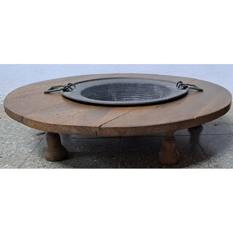 Antiguo brasero, base de madera y recipiente de cobre, siglo XVIII, Siglo XVIII · vista 3/7