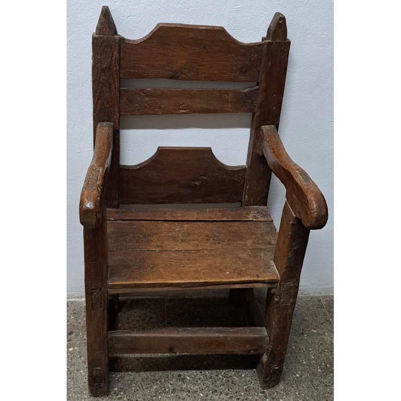 Antiguo sillón Frailero, muy rustico, siglo XVIII, Siglo XVIII