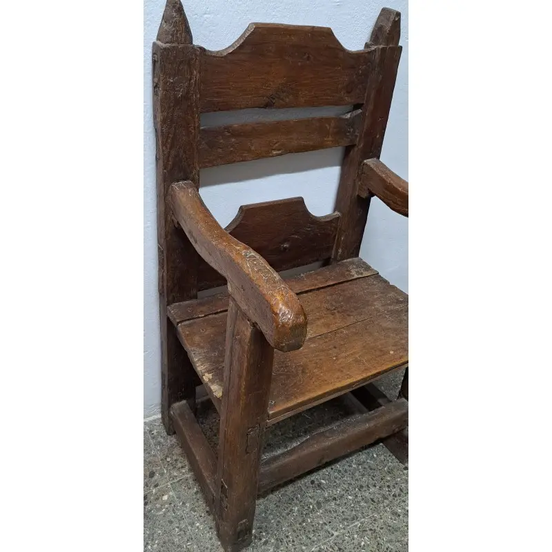 Antiguo sillón Frailero, muy rustico, siglo XVIII, Siglo XVIII · vista 2/9