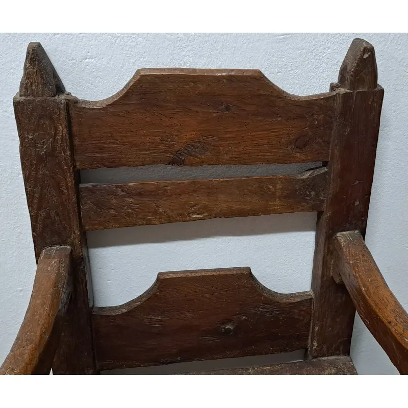 Antiguo sillón Frailero, muy rustico, siglo XVIII, Siglo XVIII · vista 3/9