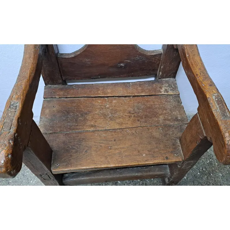Antiguo sillón Frailero, muy rustico, siglo XVIII, Siglo XVIII · vista 4/9