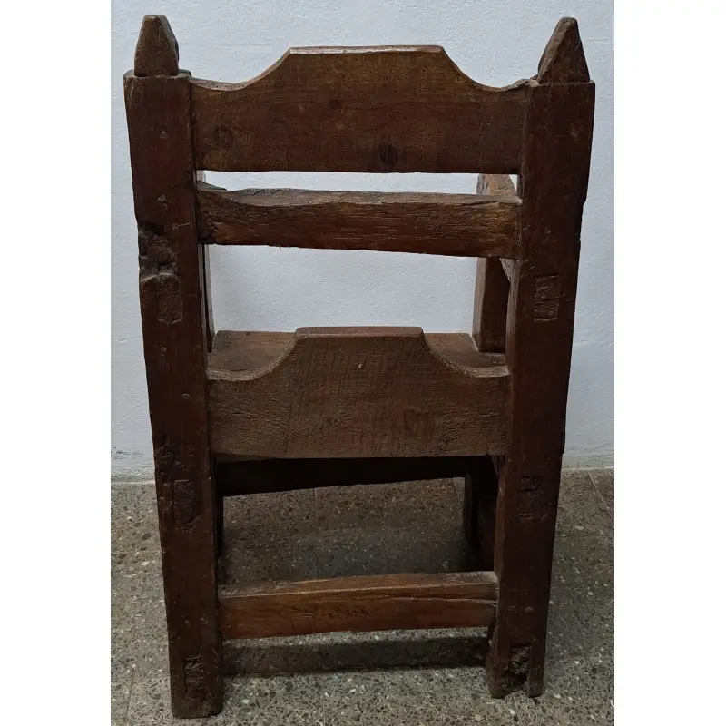 Antiguo sillón Frailero, muy rustico, siglo XVIII, Siglo XVIII · vista 6/9