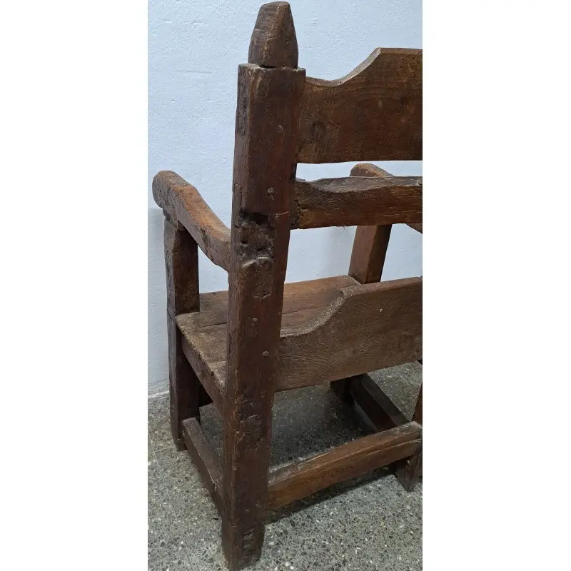 Antiguo sillón Frailero, muy rustico, siglo XVIII, Siglo XVIII · vista 7/9