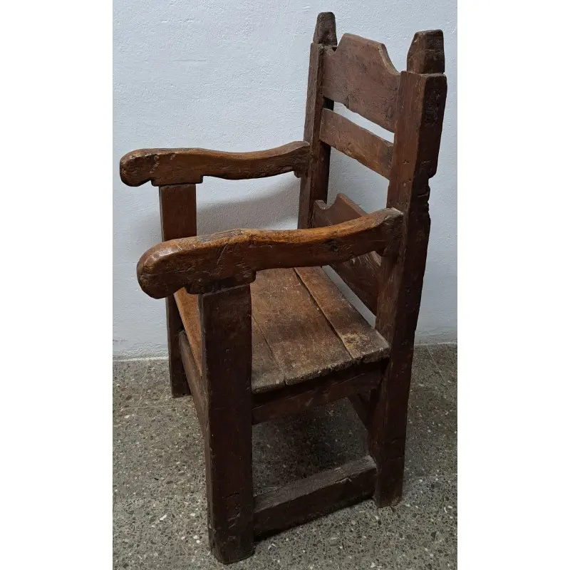 Antiguo sillón Frailero, muy rustico, siglo XVIII, Siglo XVIII · vista 8/9