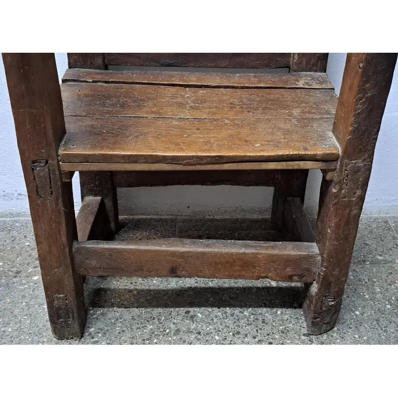 Antiguo sillón Frailero, muy rustico, siglo XVIII, Siglo XVIII · vista 9/9