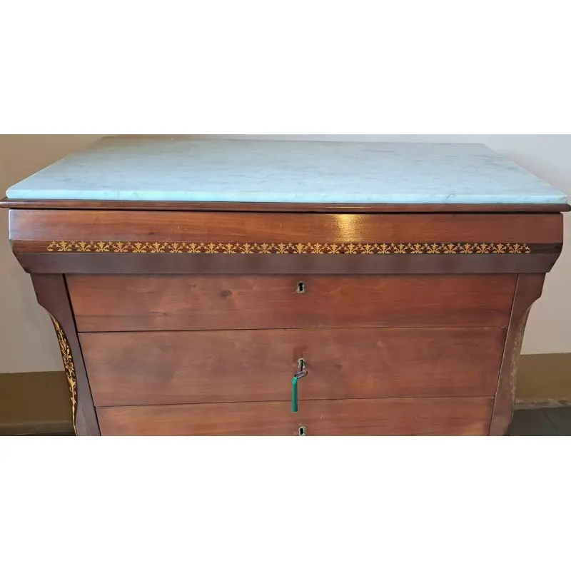 Cómoda escritorio Isabelina, madera de caoba y marquetería de boj, siglo XIX, Siglo XIX · vista 2/10