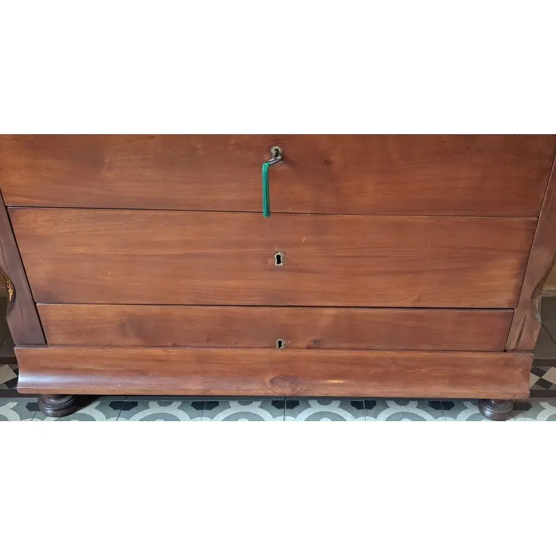 Cómoda escritorio Isabelina, madera de caoba y marquetería de boj, siglo XIX, Siglo XIX · vista 3/10
