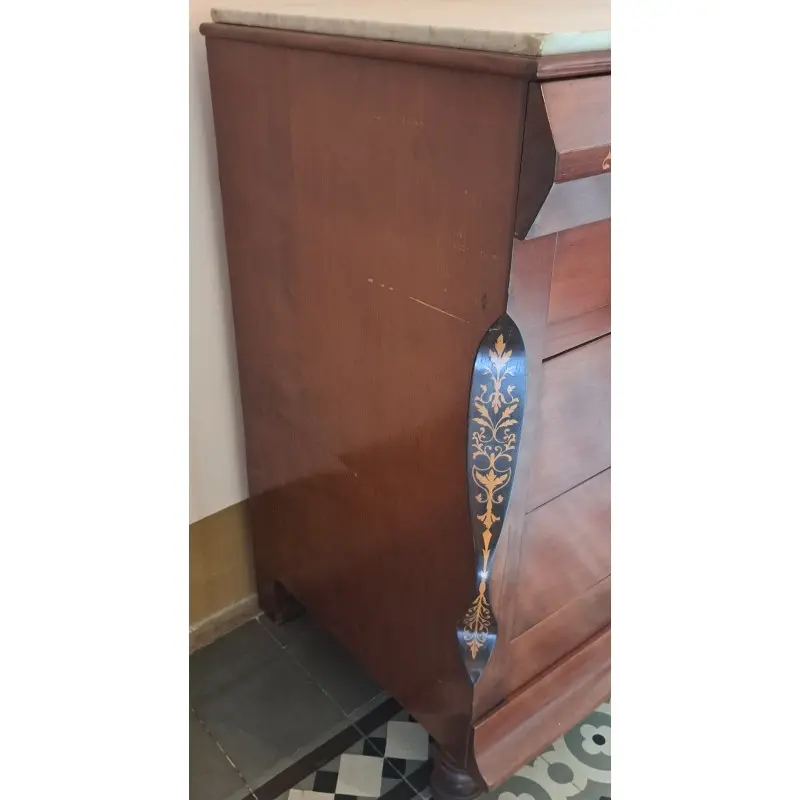 Cómoda escritorio Isabelina, madera de caoba y marquetería de boj, siglo XIX, Siglo XIX · vista 5/10