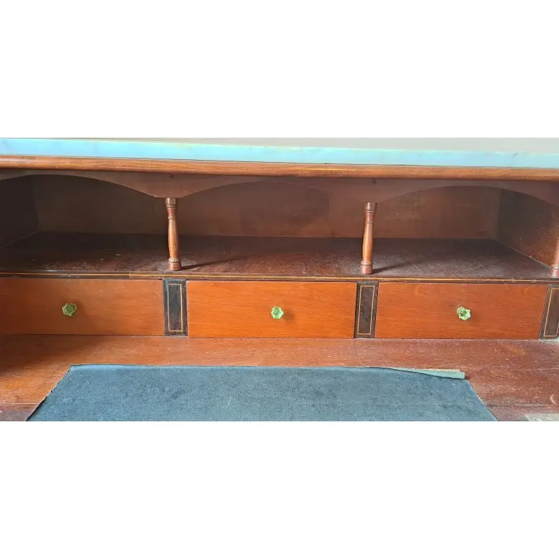 Cómoda escritorio Isabelina, madera de caoba y marquetería de boj, siglo XIX, Siglo XIX · vista 9/10