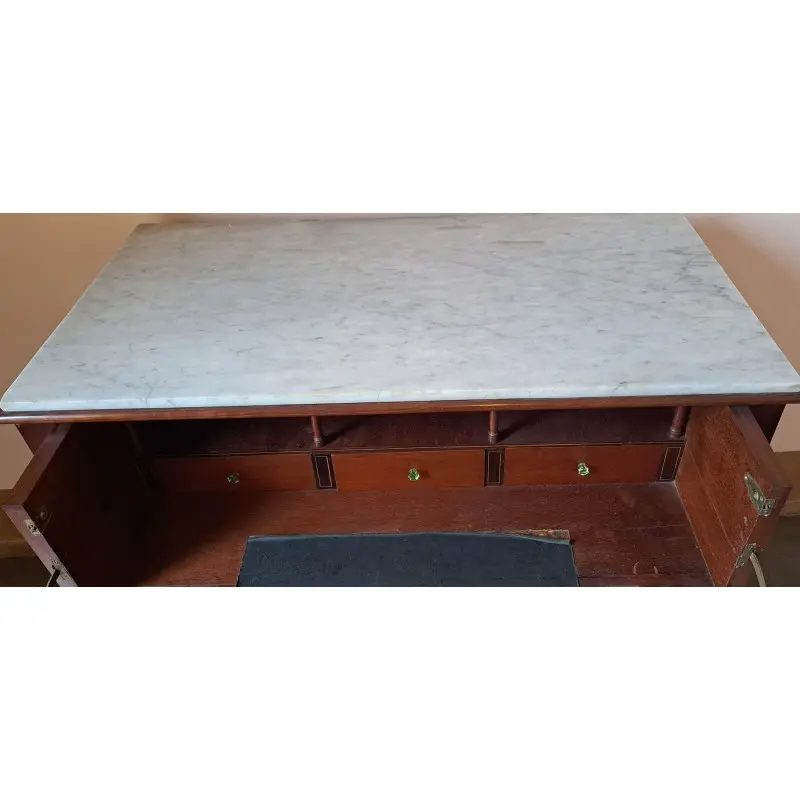 Cómoda escritorio Isabelina, madera de caoba y marquetería de boj, siglo XIX, Siglo XIX · vista 10/10