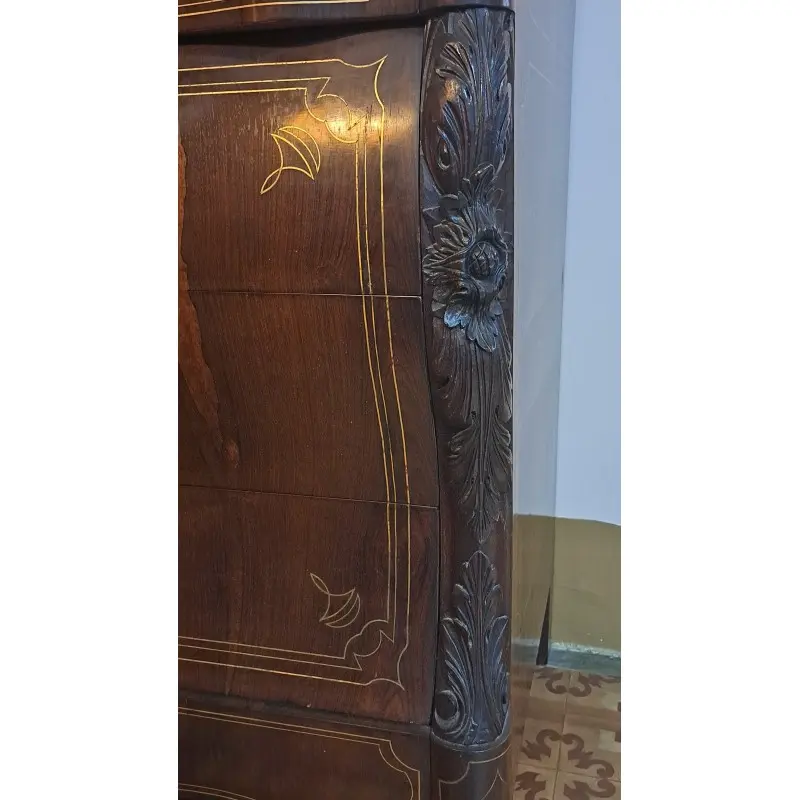 Cómoda Isabelina madera de chicaranda, Jacarandá y filete de marquetería de bronce, siglo XIX, Siglo XIX · vista 6/11