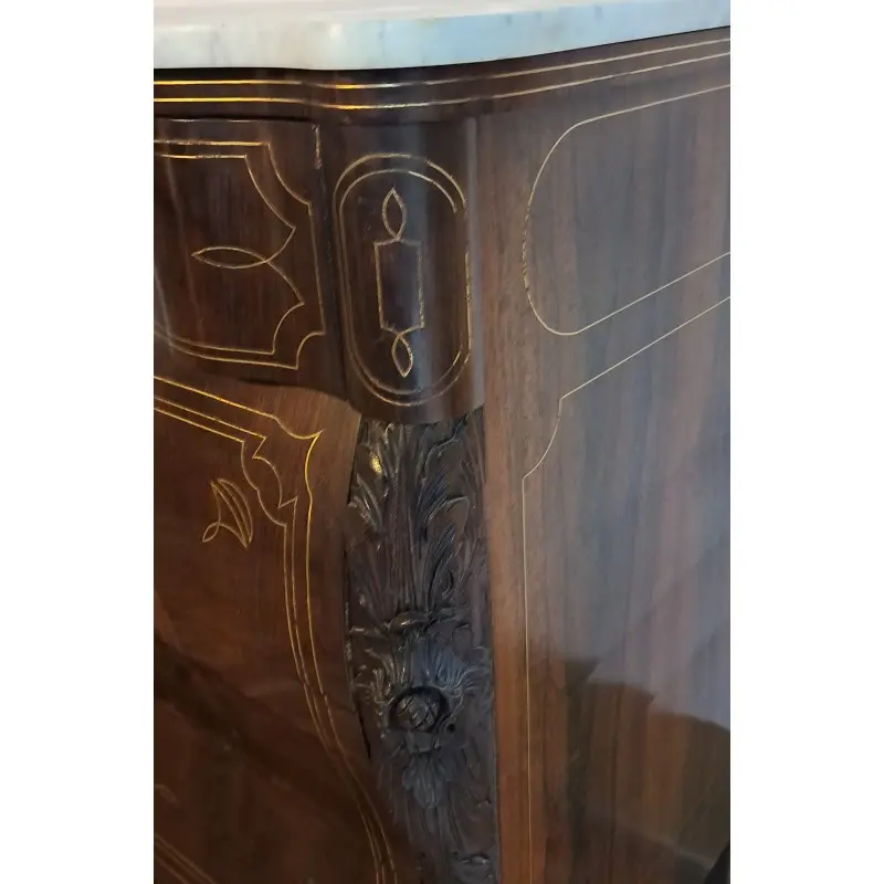 Cómoda Isabelina madera de chicaranda, Jacarandá y filete de marquetería de bronce, siglo XIX, Siglo XIX · vista 10/11