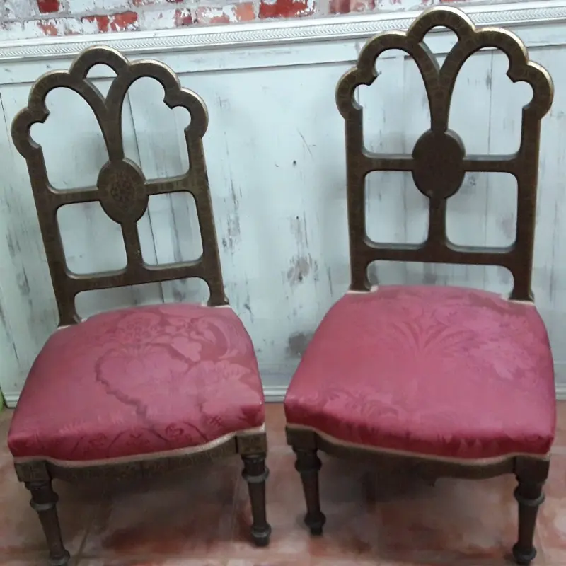 Pareja de sillas de habitación policromadas Siglo XIX, Siglo XIX