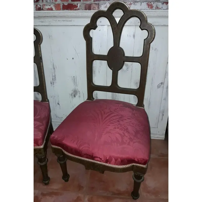 Pareja de sillas de habitación policromadas Siglo XIX, Siglo XIX · vista 2/7