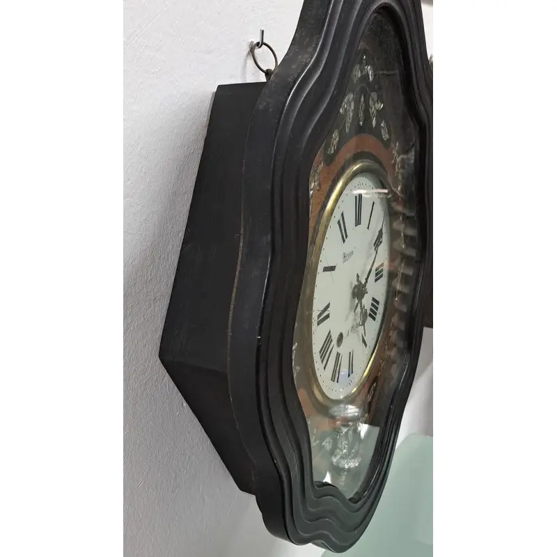 Antiguo reloj de pared siglo XIX, marquetería de nácar, funciona, Siglo XIX · vista 8/9