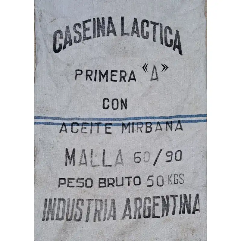 Saco antiguo de caseína láctica – Ayuda argentina a España (posguerra, años 40)