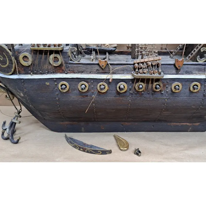 Maqueta de barco, Galeón S. XVI-XVII, artesanal, finales del siglo XIX, Siglo XVI · vista 7/12