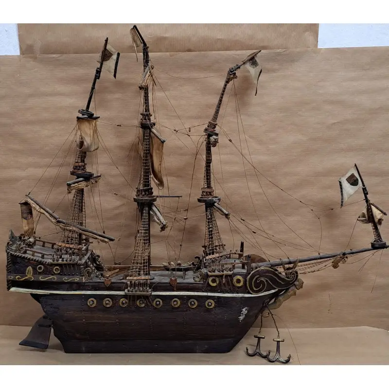 Maqueta de barco, Galeón S. XVI-XVII, artesanal, finales del siglo XIX, Siglo XVI · vista 9/12