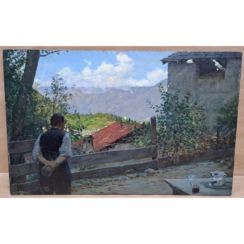 Oleo sobre tabla de Giovanni Giani (Turin 1866-1936), pintor italiano, Arte y Pintura