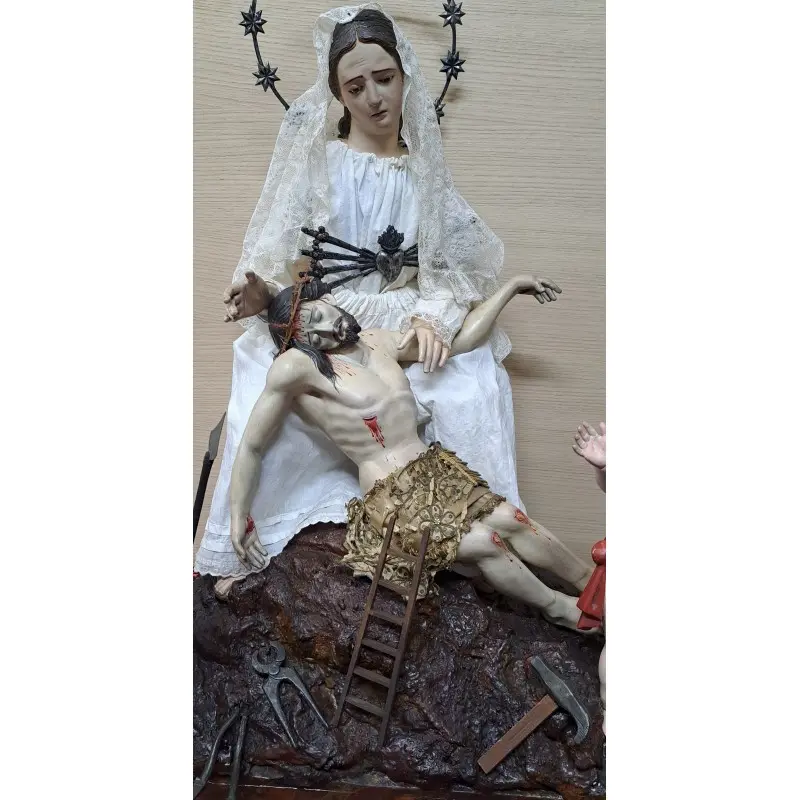 Espectacular, Virgen de la Piedad o Angustias, talla del siglo XVIII -XIX, Arte y Pintura, Siglo XVIII · vista 2/12