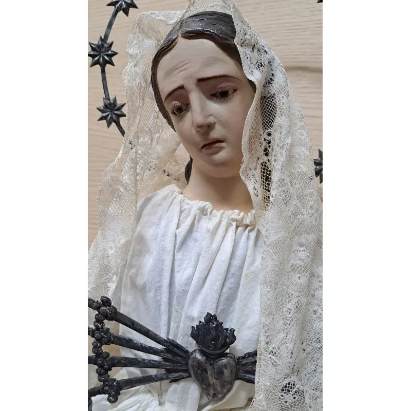Espectacular, Virgen de la Piedad o Angustias, talla del siglo XVIII -XIX, Arte y Pintura, Siglo XVIII · vista 6/12