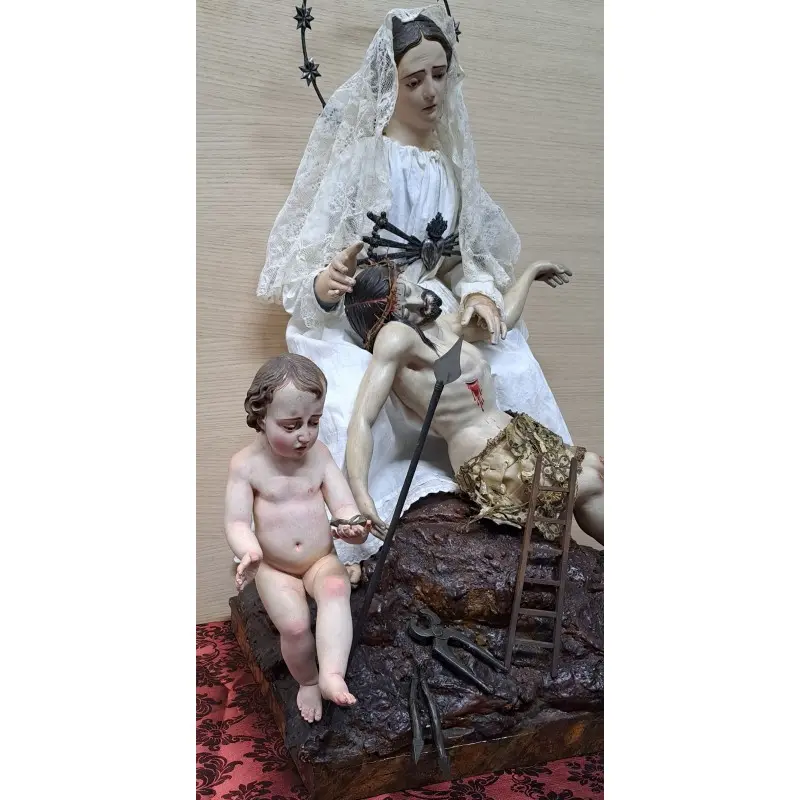 Espectacular, Virgen de la Piedad o Angustias, talla del siglo XVIII -XIX, Arte y Pintura, Siglo XVIII · vista 8/12