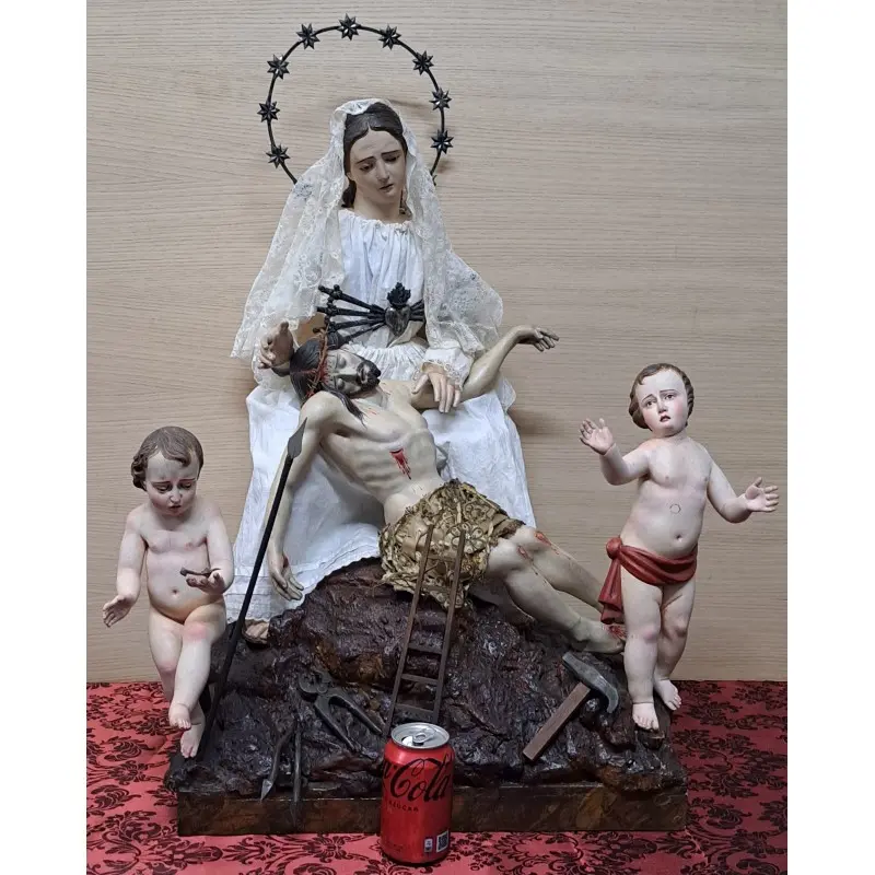 Espectacular, Virgen de la Piedad o Angustias, talla del siglo XVIII -XIX, Arte y Pintura, Siglo XVIII · vista 9/12