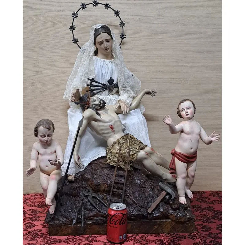 Espectacular, Virgen de la Piedad o Angustias, talla del siglo XVIII -XIX, Arte y Pintura, Siglo XVIII · vista 10/12