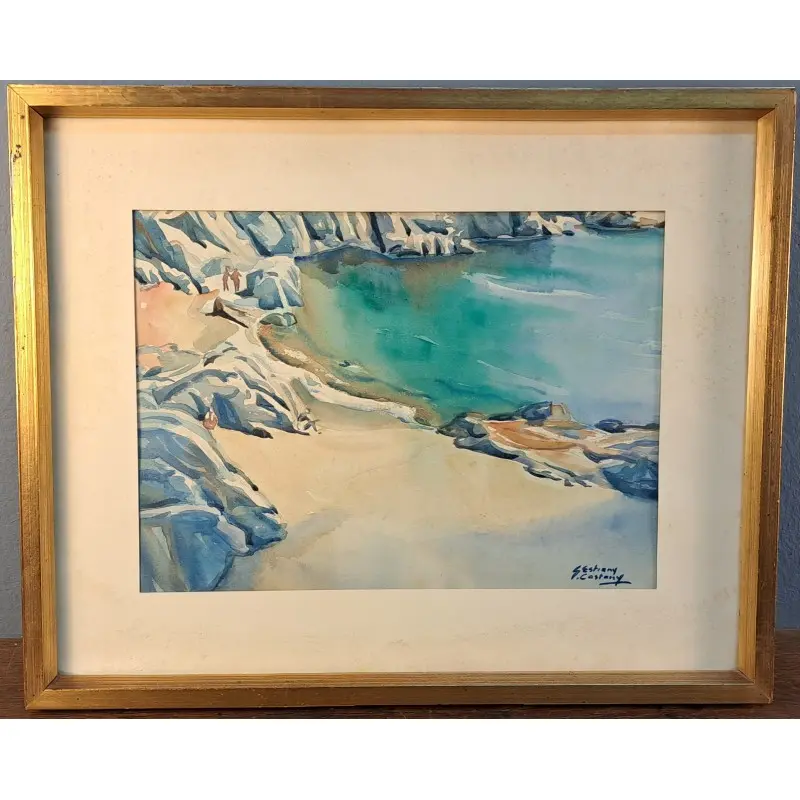 Acuarela, Santiago Estrany i Castany (Mataró 1923-2013) Marina, Arte y Pintura · vista 2/11