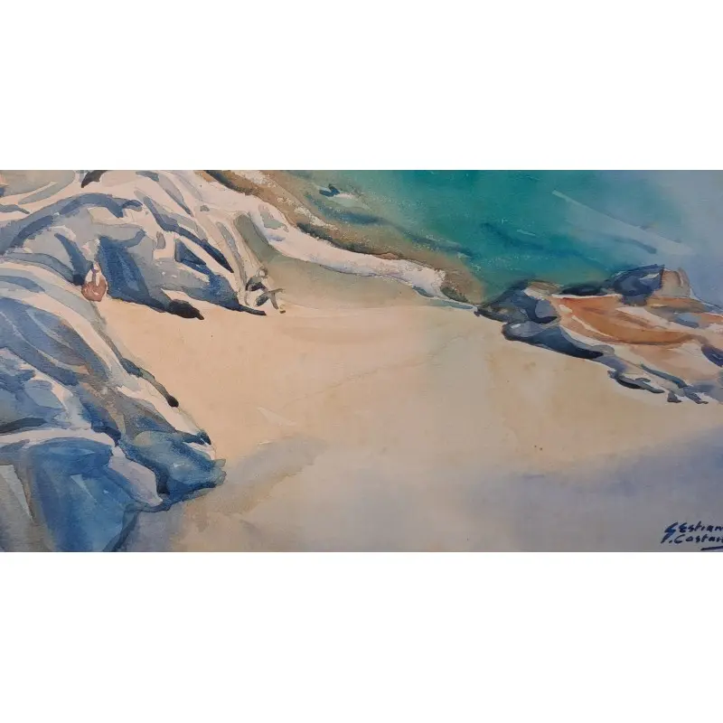 Acuarela, Santiago Estrany i Castany (Mataró 1923-2013) Marina, Arte y Pintura · vista 6/11