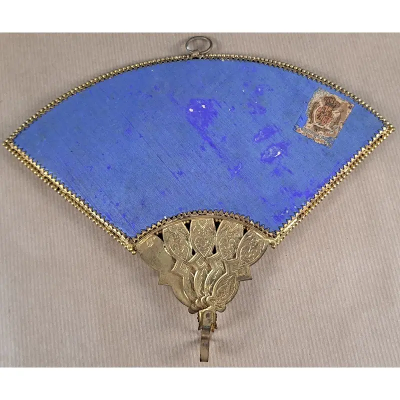 Espejo abanico de tocador en bronce dorado y esmalte, España ca. 1900, Espejos y Marcos, Siglo XIX · vista 5/8