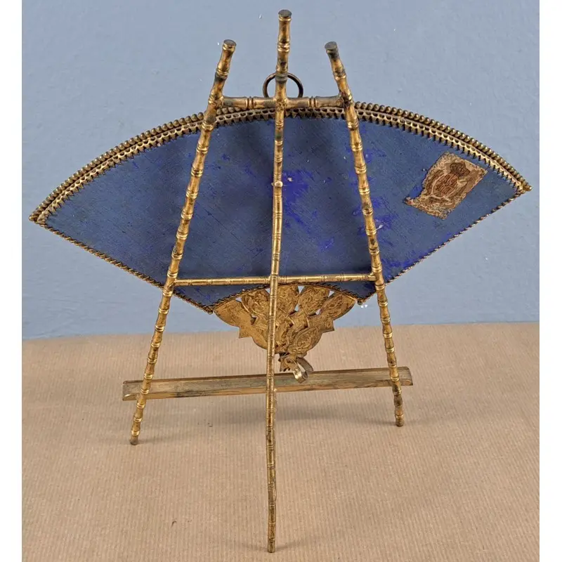 Espejo abanico de tocador en bronce dorado y esmalte, España ca. 1900, Espejos y Marcos, Siglo XIX · vista 8/8