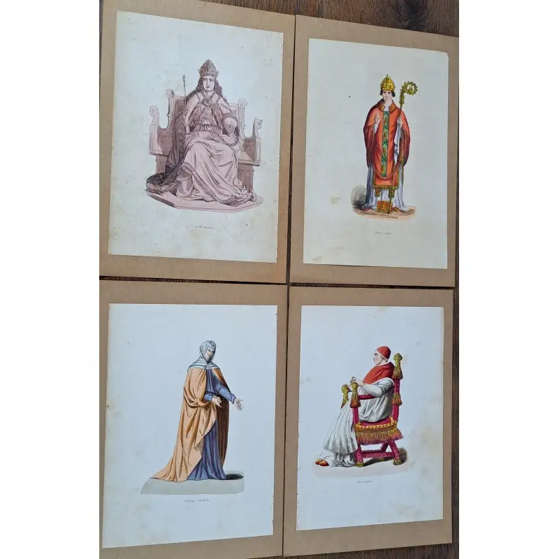 27 grabados coloreados a mano – Trajes históricos – Siglo XIX, Siglo XIX · vista 4/9