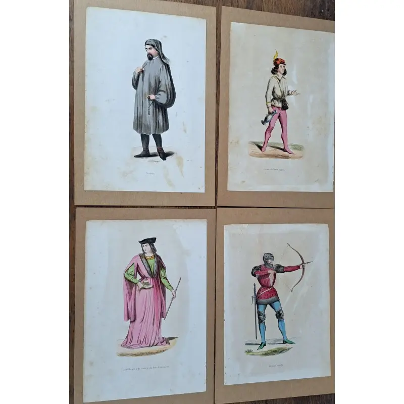 27 grabados coloreados a mano – Trajes históricos – Siglo XIX, Siglo XIX · vista 8/9