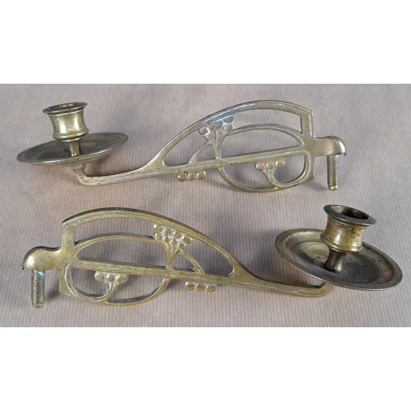 Pareja de candelabros de piano modernistas en bronce, ca. 1900, Iluminación, Siglo XIX · vista 5/12